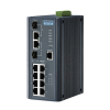 Switch ethernet 8 ports PoE + 2 ports combo Gigabit SFP (30W par ports), administrable -40 et +75 °C