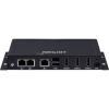 PC Fanless compact avec Atom® x6211E, 3 x HDMI, 3 x LAN, 4 x USB, 2 x COM, 1 mini PCIe - 12/24V