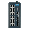 Switch Rail DIN industriel 16 ports Gb  + 4 Fibre SFP Managé -40°C 75°C