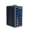 Switch Rail DIN industriel 8 ports + 2 x 1Gb Managé redondant -40°C 75°C