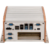 PC fanless puissant CPU/GPU/NPU Intel Core Ultra (max 35W), DDR5, x4 ports GB, PoE, COM,x1 HDMI, x1 DP, USB-C, x2 PCIe x8