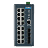 Switch Rail DIN industriel 16 ports Gb + 4 Fibre SFP Managé Modbus-TCP