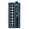 Switch Rail DIN industriel 16 ports FE  + 4 Fibre SFP Managé -40°C 75°C