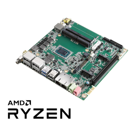 AMD V/R-series Quad Core Mini-ITX with 4 x DP, 6 x USB, 6 x COM, and 12-24V DC-In
