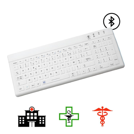 Wireless medical silicone keyboard with Bluetooth, 105 mechanical keys, IP66