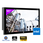 Panel PC fanless 55" IP65 FULL HD châssis métal avec processeur Intel et fixation VESA