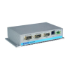PC industriel fanless à processeur GX3 LX800-500, 256MB DDRRAM, 4xCOM, 2xUSB Isolation entre le chassis et la terre Windows® CE 5.0 & 6.0, Windows XP Embedded SP2, et solution Linux ready 1 port x 10/100Base-T RJ-45 et 2 ports x USB 2.0 2 x RS-232/4