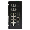 8+4 Port Industrial PoE+ Ethernet Switch with 10G Uplink