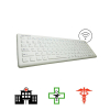 Medical silicone keyboard with 106 keys, IP66 disinfectable, hypoallergenic, wireless plug & play