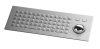 64 key stainless steel keyboard, square-shaped 12,5 mm keys, front mounting, with trackball