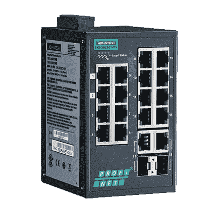 Switch Rail DIN PROFINET ProView 16 ports FE + 2 Gb -40°C 75°C ...