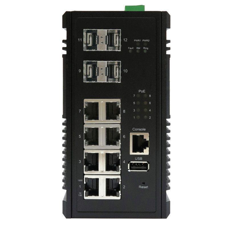 Switch PoE 10Gb 8 ports RJ45 Gb + 4 SFP 10Gb Integral System