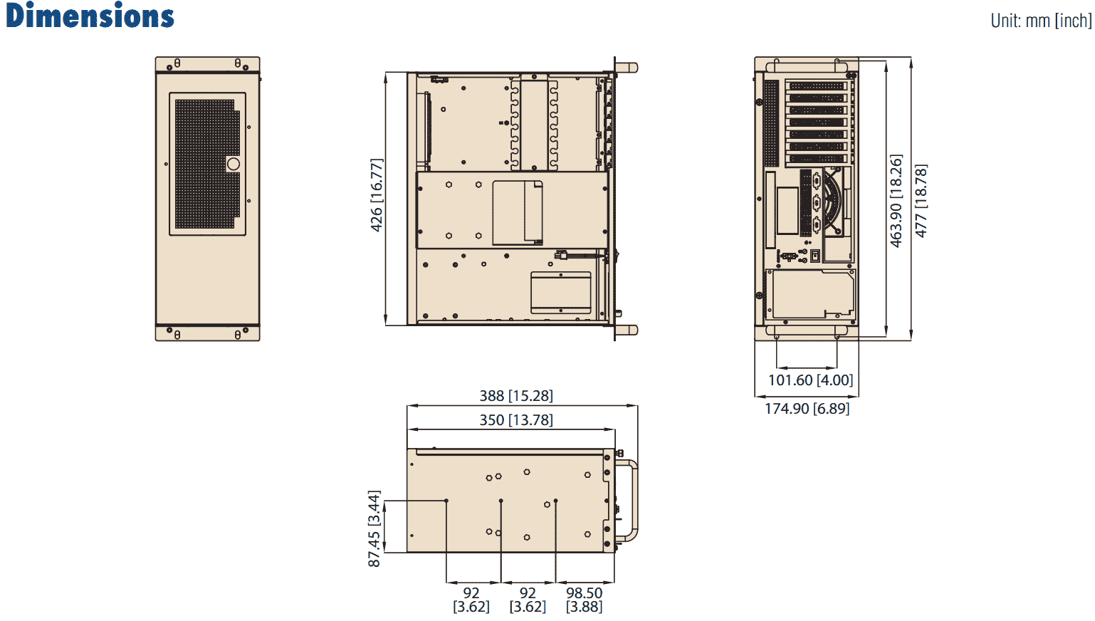 Rack 4U peu profond 700W