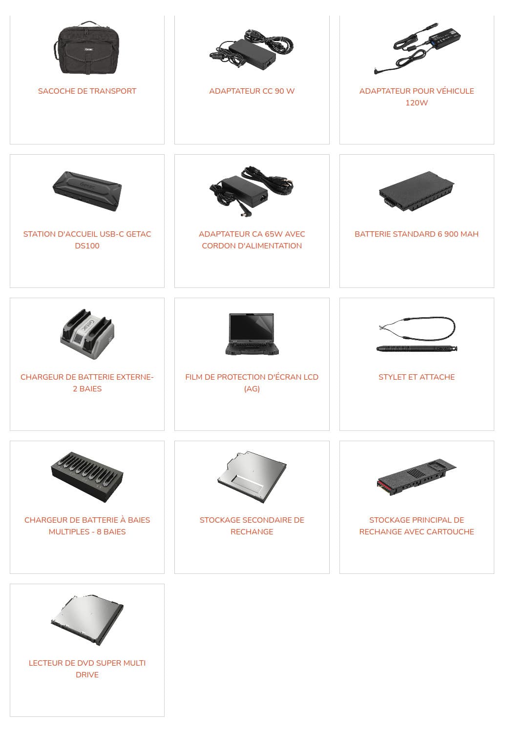 Accessoires du S510 de GETAC