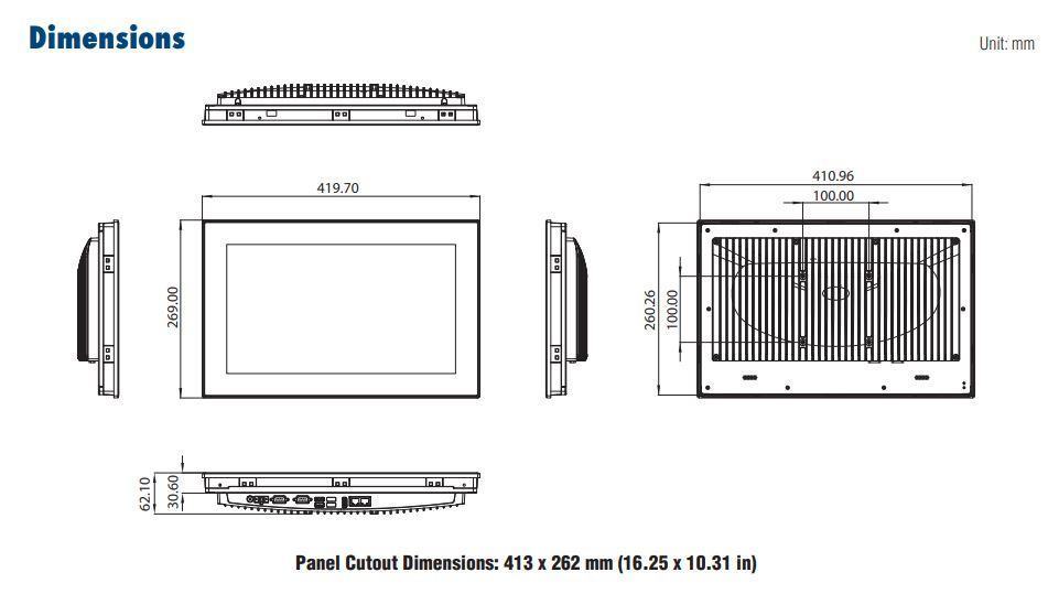 PANEL PC FANLESS I5 dim