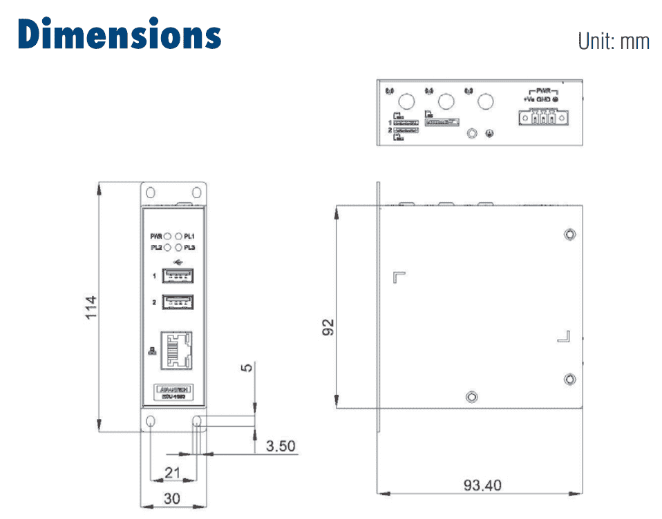 Dimensions ECU