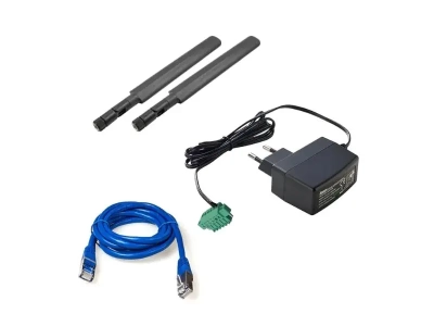 Kit 2 x antennes, alimentation et câble ethernet pour routeur industriel 4G ICR-2000