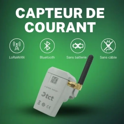 E-GREEN-SENSOR Capteur de courant LoRaWAN et BLE, 100% autonome avec sonde de température