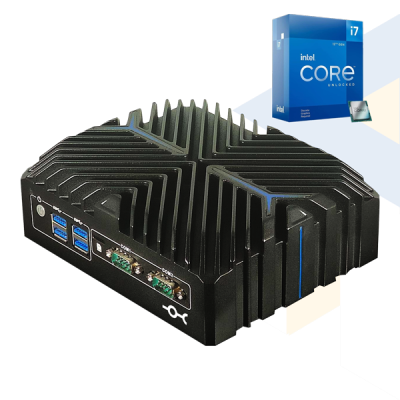 IOT-BOX-I7128250WBT PC fanless durci bureautique puissant équipé d'un processeur Intel Core i7 12eme gen