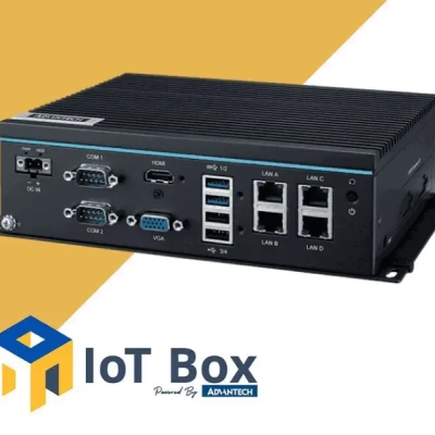 IOT-BOX-F210 PC Fanless Intel N97, 8GB DDR5, 256GB M.2, 4 x LAN, 6 x COM, HDMI + VGA, Windows 10 IoT LTSC