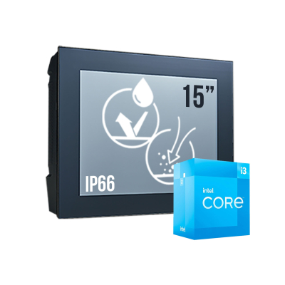 IOTBOX-P15-I38250 Panel PC 15" tactile résistif équipé d'un processeur Intel Core i3-6100TE, 8GB/250GB windows 10 IoT