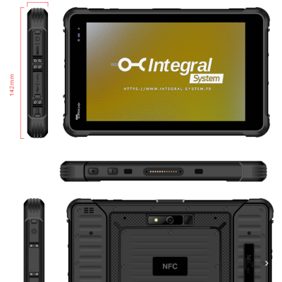IOTBOX-TAB-8-WIN Tablette durcie 8" Windows 10 étanche IP67, WiFi, BT, GPS et 4G inclus 4Go / 64Go
