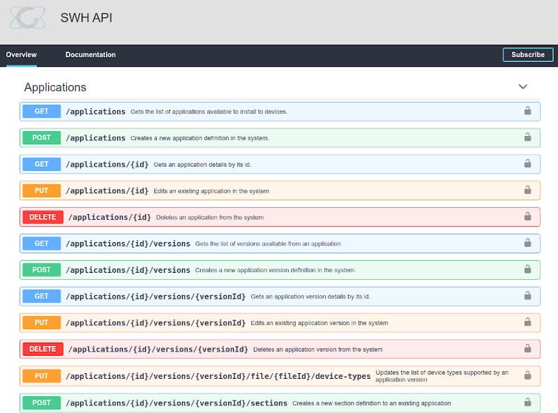 Portail API de WebAccessDMP