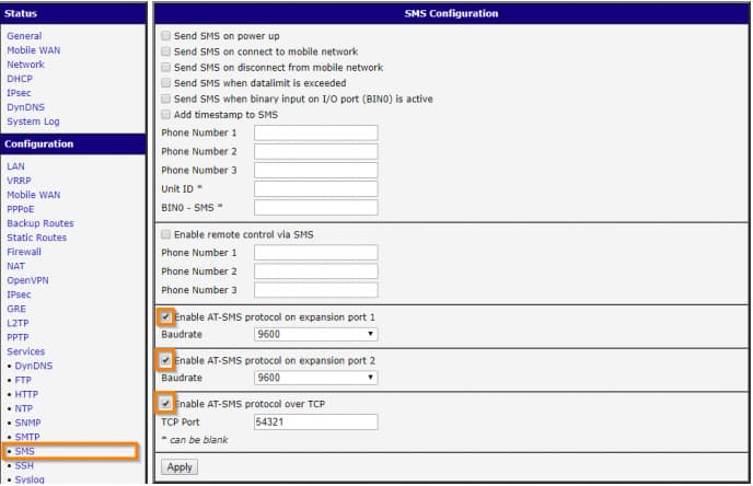 Commandes AT SMS avec routeur 4G