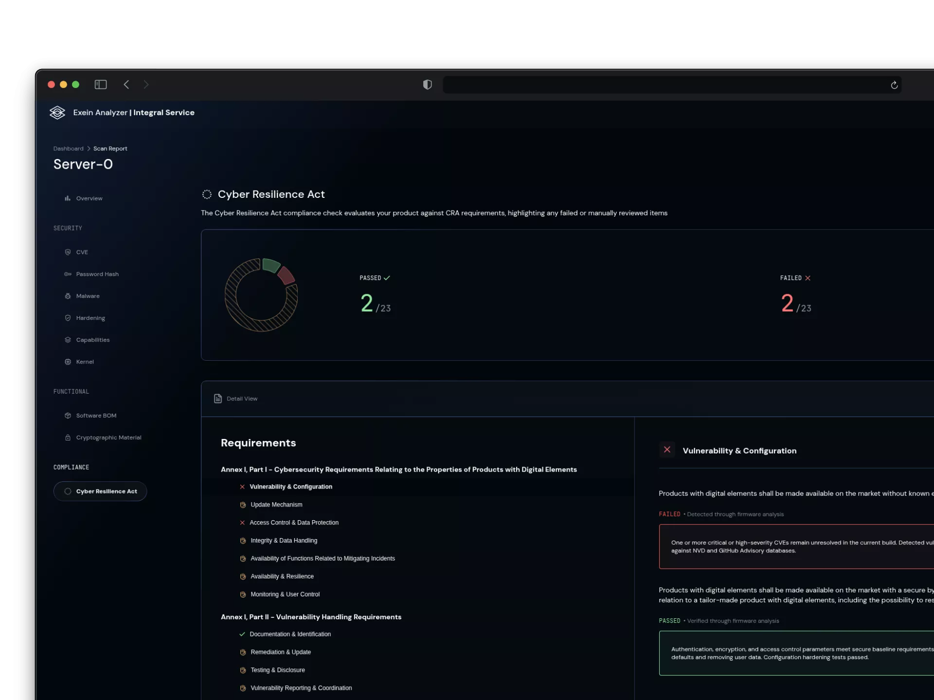 Exein Analyzer for the CRA
